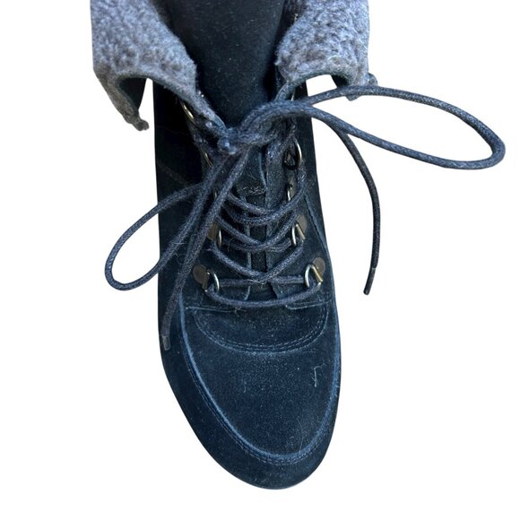 Bjorndal Black Suede Leather Farrah Heeled Lace Up Boots Size 9 - Picture 3 of 9